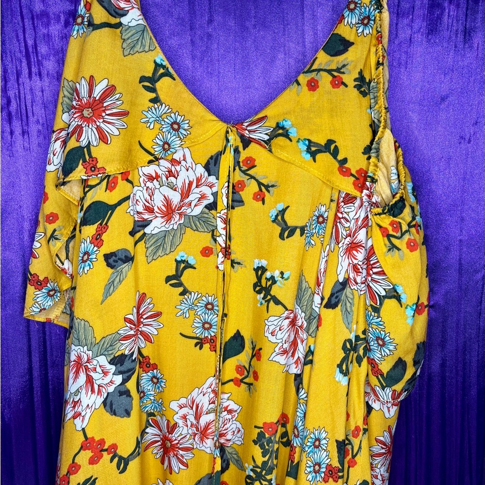 NWT GiGi JAPNA L XL RAYON LIGHTWEIGHT DRESS STRAPS with COLD SHOULDERS MUSTARD - Picture 9 of 13